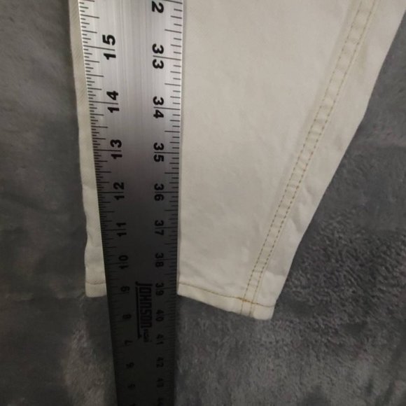 Topshop Womens Mom Jeans White Stretch Pull On Mid Rise Maternity 26 New - Picture 8 of 11